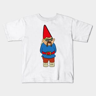 Gnome in speed sunnies with moustache and mullet Kids T-Shirt